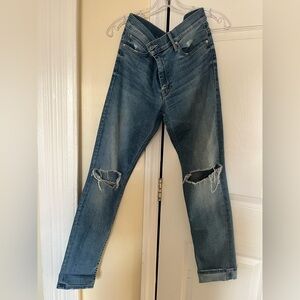 MOTHER Men's Blue Ripped Straight Jeans